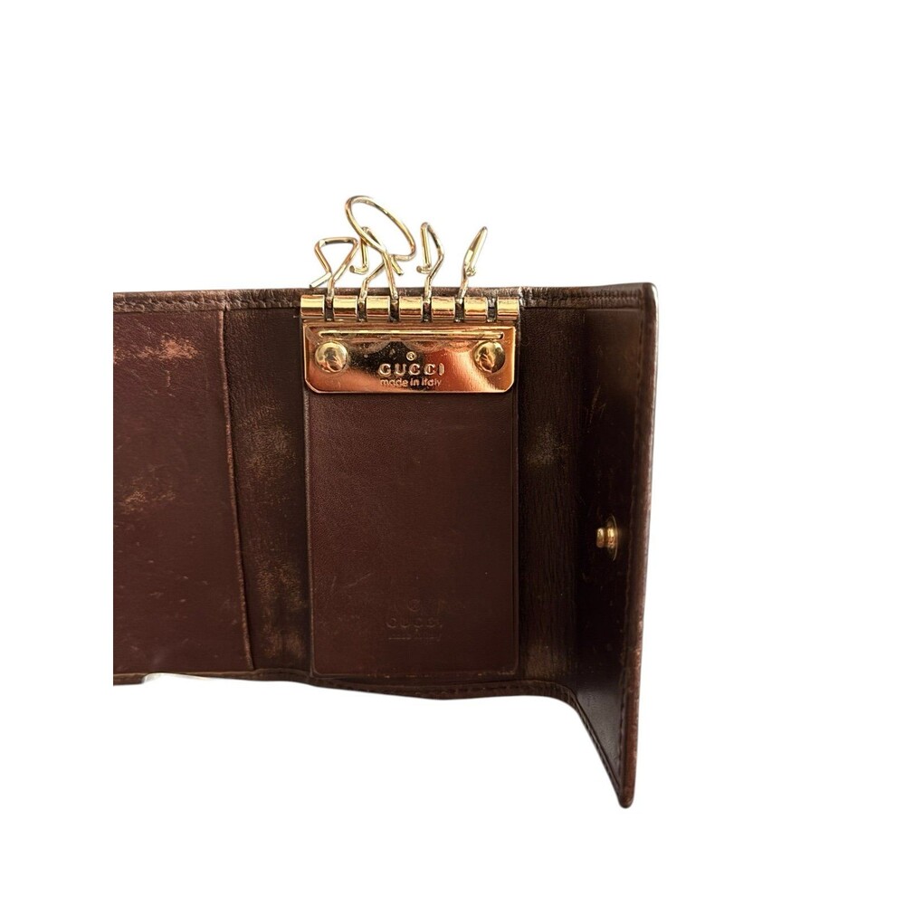 Authentic Gucci Guccissima Brown Leather 6 Key Holder Wallet Made in Italy - Picture 10 of 11